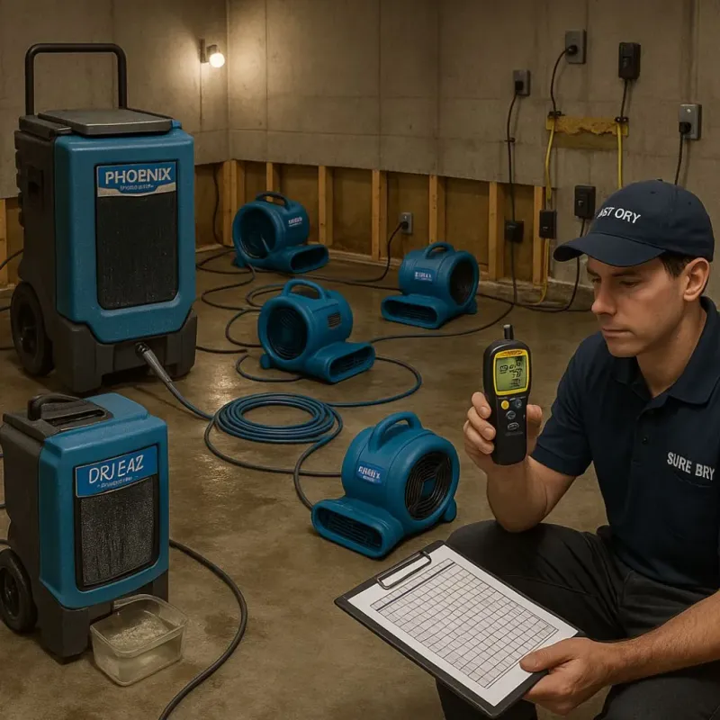 Structural Drying and Dehumidification process in City of Waynesboro, VA